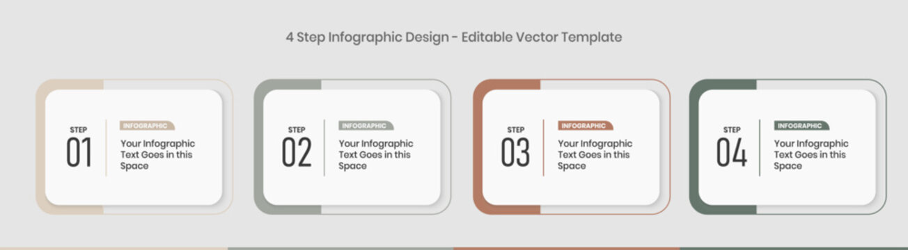 4 Steps Infographics Design editable Template, Graph, Pie chart, workflow layout, horizontal rectangular box diagram, report, business presentation graphic elements, step by step process diagram