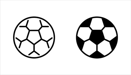 occer ball icon set, football signs, line soccer sport ball, vector illustration on white background