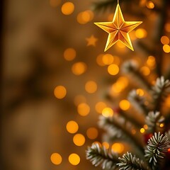 golden christmas background with stars