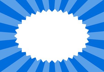 背景素材　ポップな放射線状の背景　ギザギザのフレーム