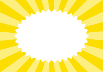 背景素材　ポップな放射線状の背景　ギザギザのフレーム