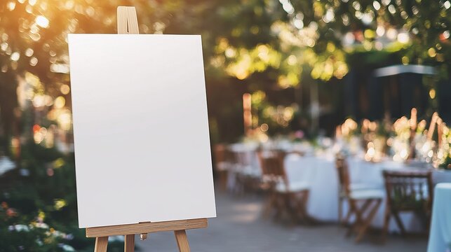 Blank white welcome sign mockup, 24-inch size for customizable messages, event signage, or branding display