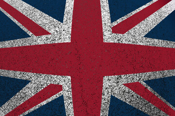 Fototapeta premium Drapeau anglais sur asphalte 