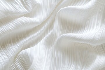 Soft, white, pleated fabric draped in elegant folds
