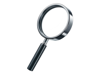 magnifying glass isolated on transparent white background PNG. GENERATIVE AI