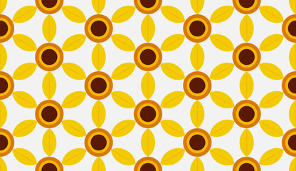 Sun flowers seamless pattern