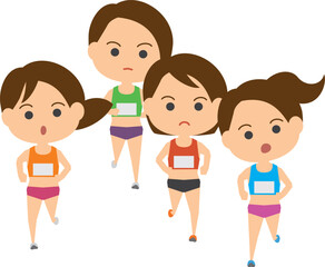 女子マラソン選手のイメージイラスト