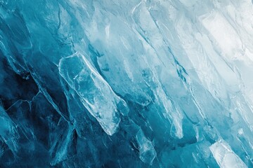 Obraz premium Frozen beauty. Intricate icy formations, deep blues and whites