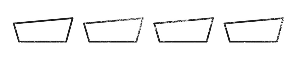 Set of grunge borders in trapezoid form