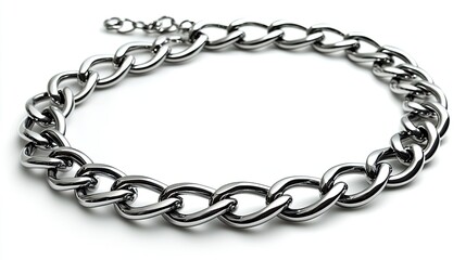 Obraz premium Sleek Silver Chain Necklace: Modern Jewelry, Bold Statement Piece