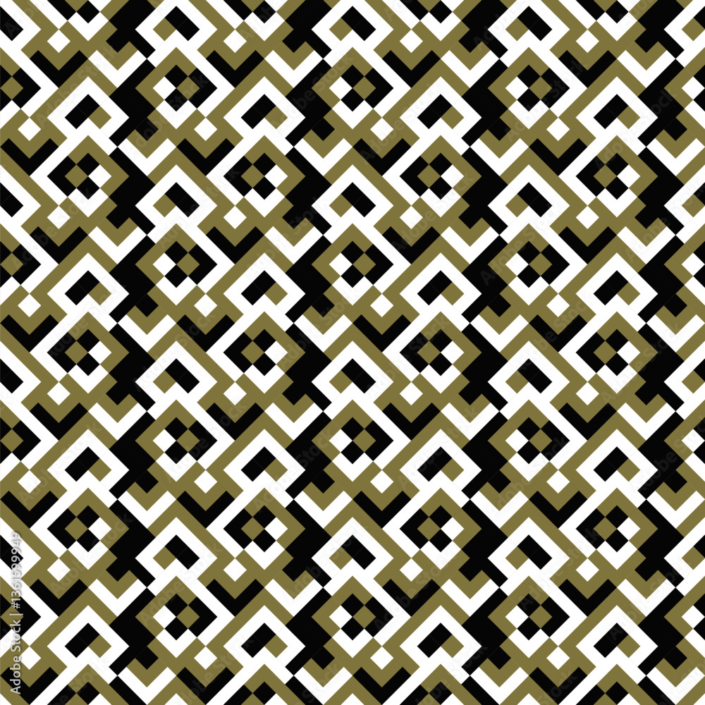 Poster abstract random threetone mosaic pattern background - repeating vector graphic design