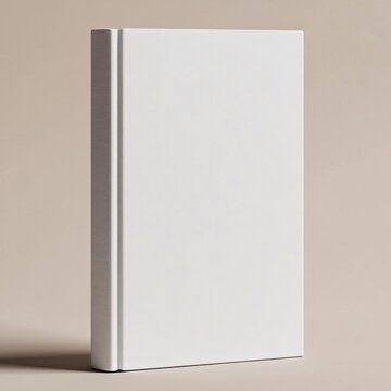 Minimalistic blank book cover on a neutral background for design mockups.