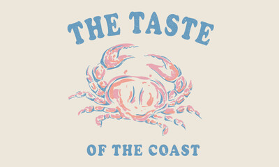 Fish vintage artwork. Crab fish artwork for t shirt print, poster, sticker and other uses.