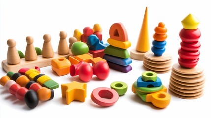 Colorful Wooden Educational Toys for Children's Development and Growth