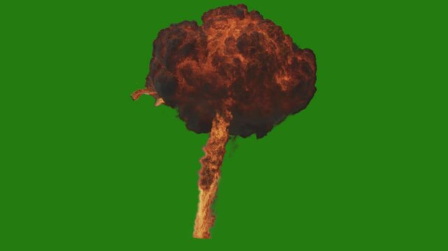 Massive Explosion on Green Screen - High-Impact Visual Effect, The video element of on a green screen background, Ultra High Definition, 4k video, on a green screen background.