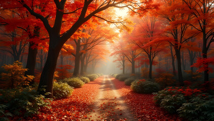 Mesmerizing Woodland Autumn Scene. Greatest Nature Landscapes