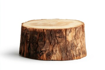 Wooden stump on white background