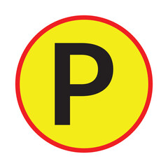 Car parking sign set. Flat style vector icon. Public parking space, location symbol. Information pictogram isolated on white background in eps 10.