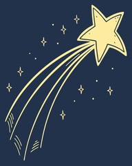 Minimal Cosmic Vector Collection with Shooting Stars and Colorful Night Skies