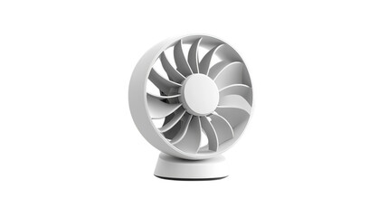 Modern White Desk Fan with Spiral Blade Design and Adjustable Airflow for Efficient Cooling