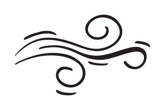 wind gust cartoon icon doodle hand drawn. Outline drawing wind gust cartoon line clipart symbol
