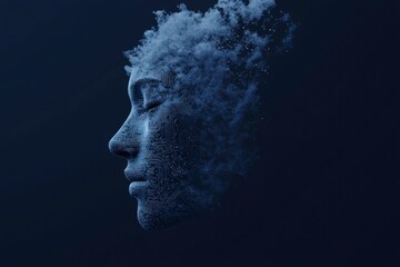 Abstract woman profile, digital art