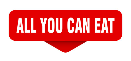 all you can eat sticker. all you can eat sign on transparent background