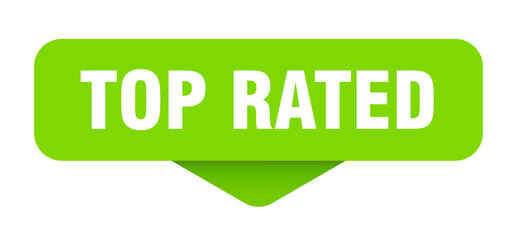 top rated sticker. top rated sign on transparent background