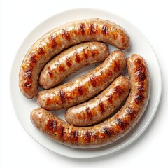 Fototapeta premium A Tasty Serving of Grilled Sausages Set Against a Clear Background