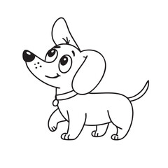 Cute Dachshund dog in doodle style
