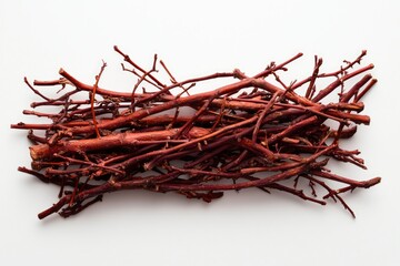 Obraz premium Red twigs on white background