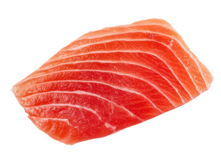 Fresh salmon fillet ready for culinary preparation on a transparent background, cut out