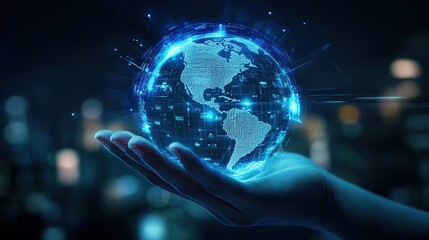 A futuristic AI-driven system monitoring environmental law compliance worldwide