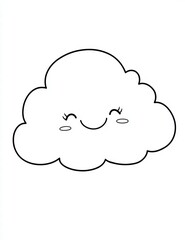Fototapeta premium Happy Cloud: A delightful illustration of a smiling cloud, radiating joy and serenity, perfect for projects with a touch of whimsy.