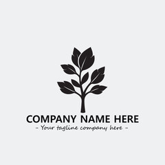 Obraz premium Plant illustration for logo company black and white vector image 