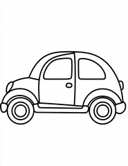 Classic Compact Car Outline: A simple outline of a classic compact car, showcasing its iconic silhouette, ideal for graphic resources and designs.