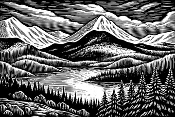 black and white natural wonders explore majestic peaks serene lakes tranquil forests enchanting sunsets breathtaking landscapes