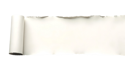 A white paper with a slightly burnt or torn effect on the edges
