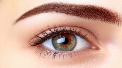 Obraz premium Close-up View of Beautiful Human Eye with Unique Iris Patterns