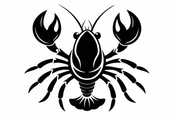 lobster silhouette line art vector illustration