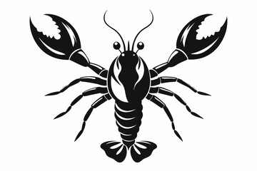 lobster silhouette line art vector illustration
