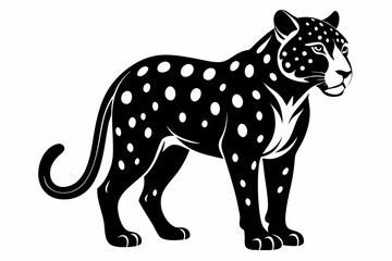 jaguar silhouette line art vector illustration