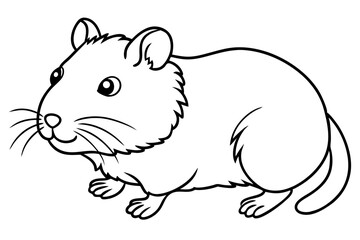 hamster silhouette line art vector illustration