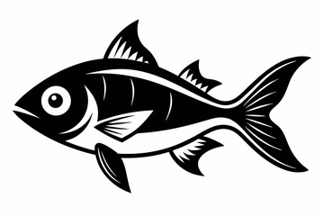 Fototapeta premium fish silhouette line art vector illustration