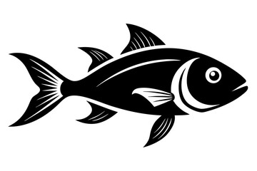 fish silhouette line art vector illustration