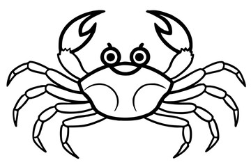 crab silhouette line art vector illustration