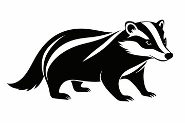badger silhouette line art vector illustration