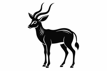 Fototapeta premium antelope silhouette line art vector illustration