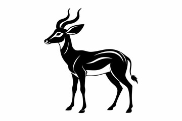 antelope silhouette line art vector illustration