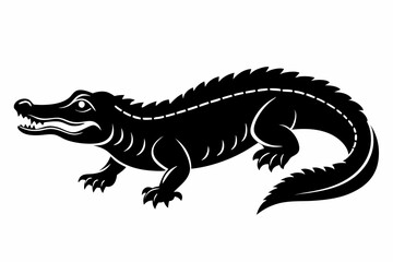 alligator silhouette line art vector illustration